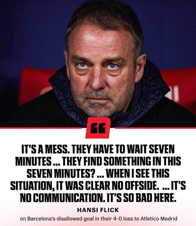 kaiyun-弗利克巴萨生涯最惨一败，手工越位线划掉巴萨进球